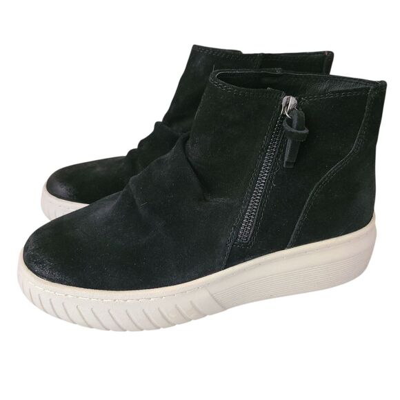 sofft portland water-resistant suede bootie ankle boots black size 7.5M - Picture 1 of 8